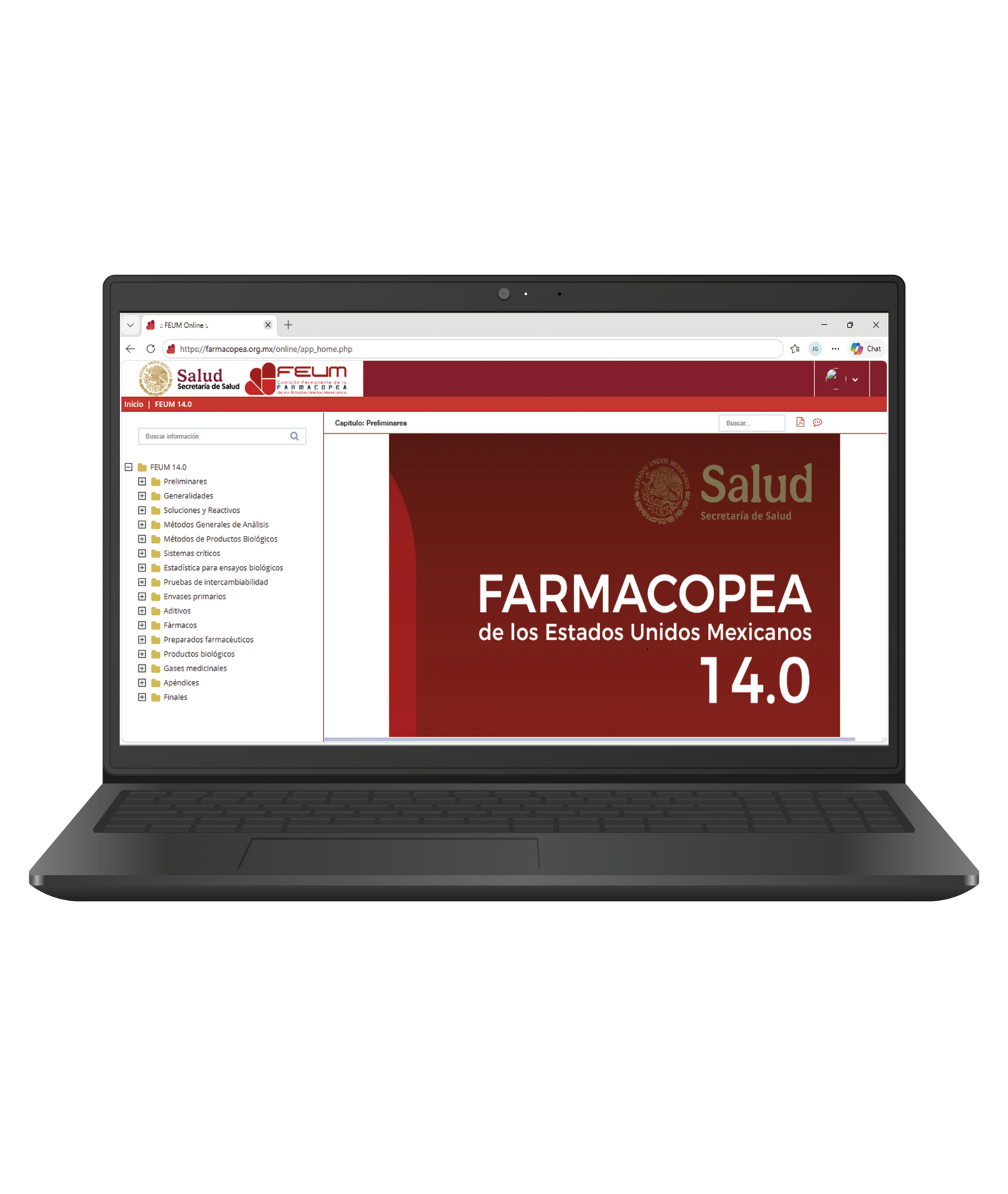 FARMACOPEA DE LOS ESTADOS UNIDOS MEXICANOS 14ª ED. Versão de Acesso Online